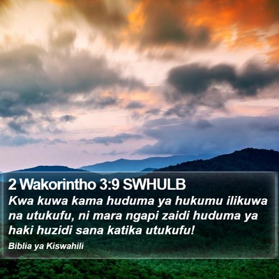 2 Wakorintho 3:9 SWHULB Bible Verse Image