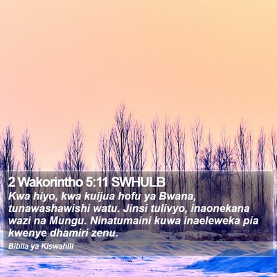 2 Wakorintho 5:11 SWHULB Bible Verse Image
