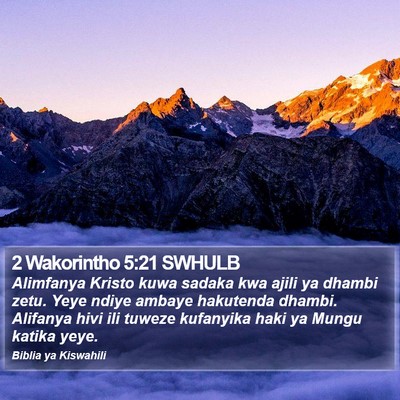 2 Wakorintho 5:21 SWHULB Bible Verse Image