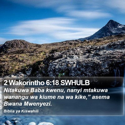 2 Wakorintho 6:18 SWHULB Bible Verse Image