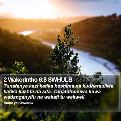 2 Wakorintho 6:8 SWHULB Bible Verse Image