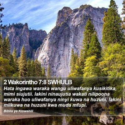 2 Wakorintho 7:8 SWHULB Bible Verse Image