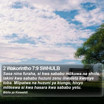 2 Wakorintho 7:9 SWHULB Bible Verse Image