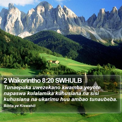 2 Wakorintho 8:20 SWHULB Bible Verse Image