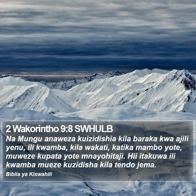 2 Wakorintho 9:8 SWHULB Bible Verse Image