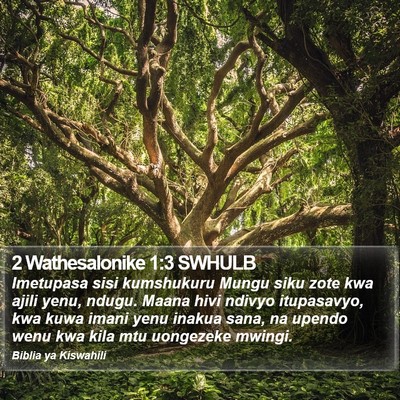 2 Wathesalonike 1:3 SWHULB Bible Verse Image