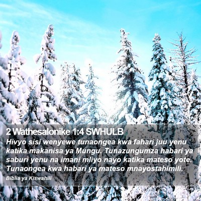 2 Wathesalonike 1:4 SWHULB Bible Verse Image