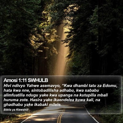 Amosi 1:11 SWHULB Bible Verse Image