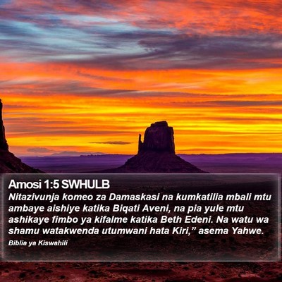 Amosi 1:5 SWHULB Bible Verse Image