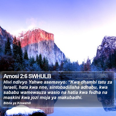 Amosi 2:6 SWHULB Bible Verse Image