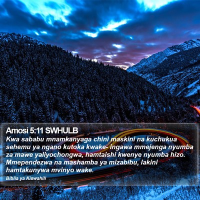 Amosi 5:11 SWHULB Bible Verse Image