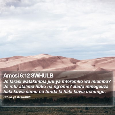 Amosi 6:12 SWHULB Bible Verse Image