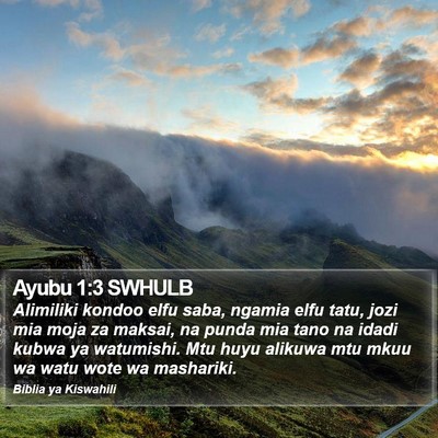 Ayubu 1:3 SWHULB Bible Verse Image