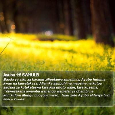 Ayubu 1:5 SWHULB Bible Verse Image