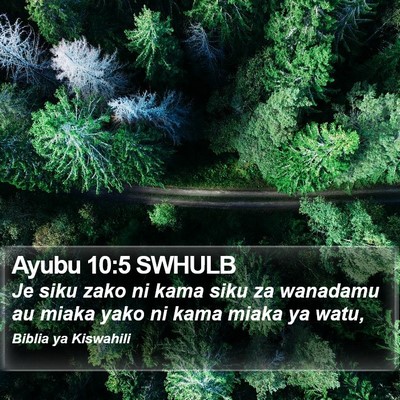 Ayubu 10:5 SWHULB Bible Verse Image