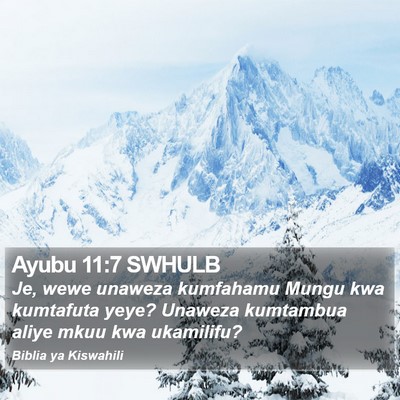 Ayubu 11:7 SWHULB Bible Verse Image