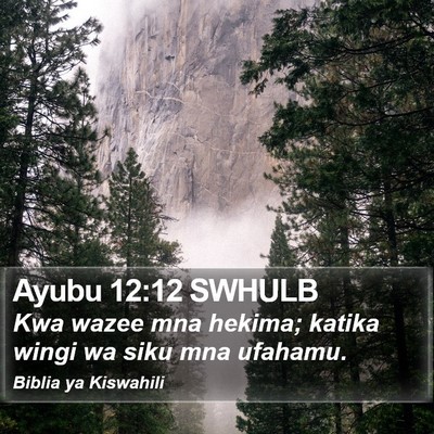 Ayubu 12:12 SWHULB Bible Verse Image