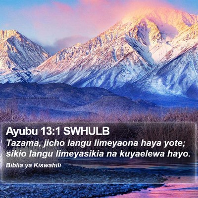 Ayubu 13:1 SWHULB Bible Verse Image