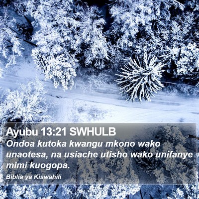 Ayubu 13:21 SWHULB Bible Verse Image