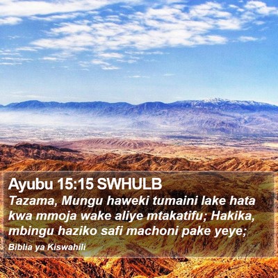 Ayubu 15:15 SWHULB Bible Verse Image