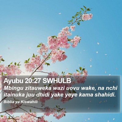 Ayubu 20:27 SWHULB Bible Verse Image
