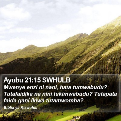 Ayubu 21:15 SWHULB Bible Verse Image