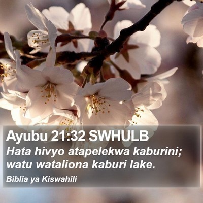 Ayubu 21:32 SWHULB Bible Verse Image
