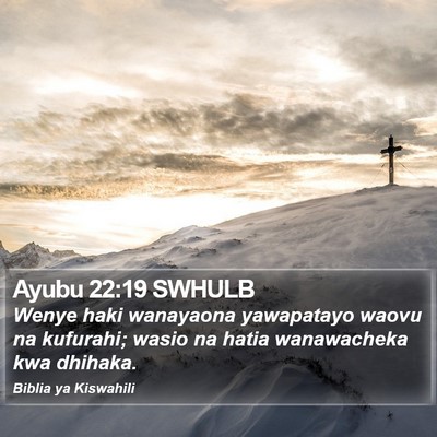 Ayubu 22:19 SWHULB Bible Verse Image