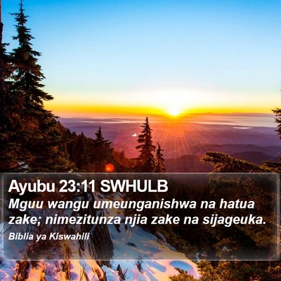 Ayubu 23:11 SWHULB Bible Verse Image