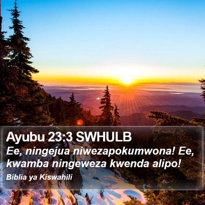 Ayubu 23:3 SWHULB Bible Verse Image