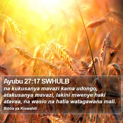 Ayubu 27:17 SWHULB Bible Verse Image