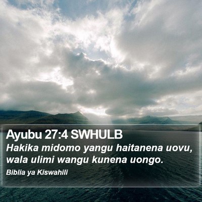 Ayubu 27:4 SWHULB Bible Verse Image