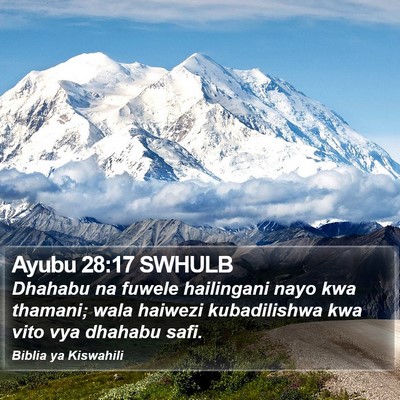 Ayubu 28:17 SWHULB Bible Verse Image