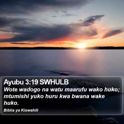 Ayubu 3:19 SWHULB Bible Verse Image