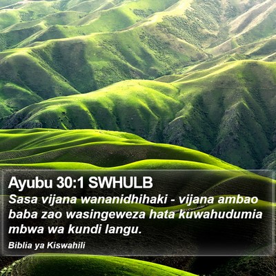 Ayubu 30:1 SWHULB Bible Verse Image