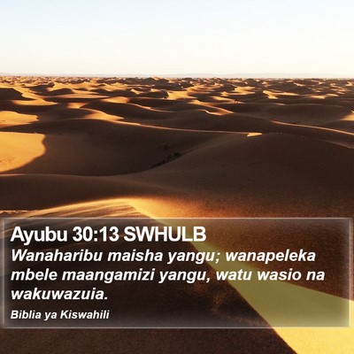 Ayubu 30:13 SWHULB Bible Verse Image