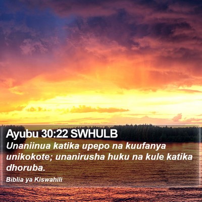 Ayubu 30:22 SWHULB Bible Verse Image
