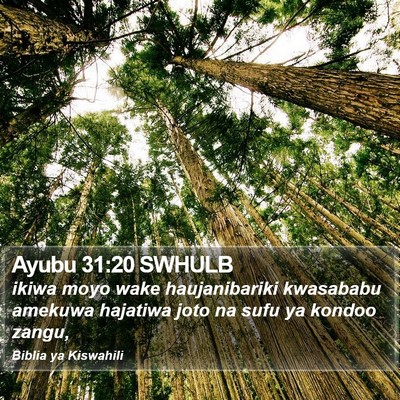 Ayubu 31:20 SWHULB Bible Verse Image