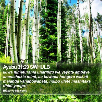 Ayubu 31:29 SWHULB Bible Verse Image