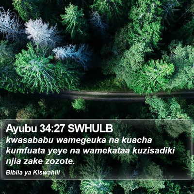 Ayubu 34:27 SWHULB Bible Verse Image