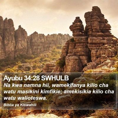 Ayubu 34:28 SWHULB Bible Verse Image