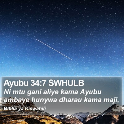 Ayubu 34:7 SWHULB Bible Verse Image
