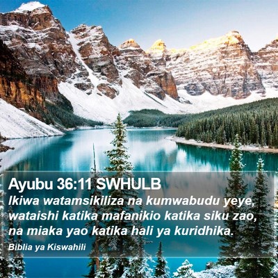 Ayubu 36:11 SWHULB Bible Verse Image