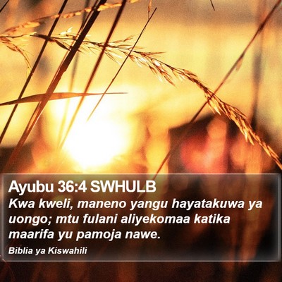 Ayubu 36:4 SWHULB Bible Verse Image