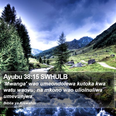 Ayubu 38:15 SWHULB Bible Verse Image