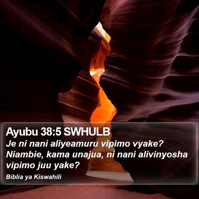 Ayubu 38:5 SWHULB Bible Verse Image