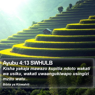 Ayubu 4:13 SWHULB Bible Verse Image