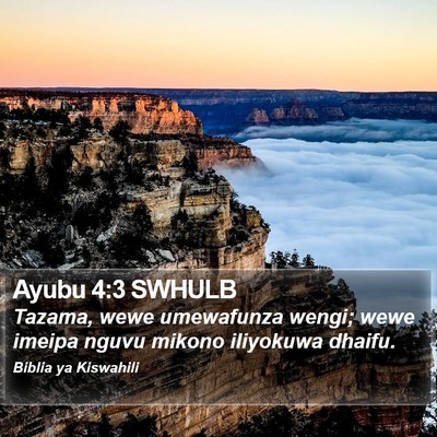 Ayubu 4:3 SWHULB Bible Verse Image