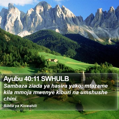 Ayubu 40:11 SWHULB Bible Verse Image