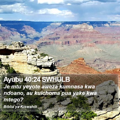 Ayubu 40:24 SWHULB Bible Verse Image